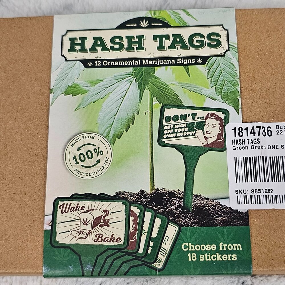Dolls Kill Bubblegum Stuff Hash Tags Plant Signs Stickers Green 420 Mary Jane